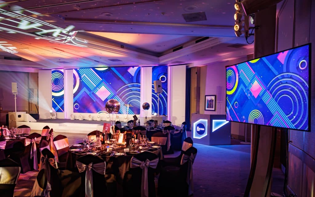 Gala dinner stage and seating